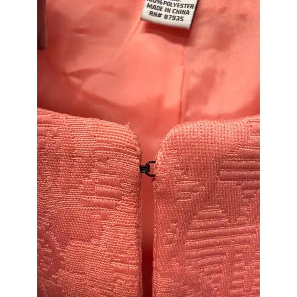 Paula Hein Luxe Coral Textured Paisley Open Front Jacket Blazer 2X - Picture 8 of 11
